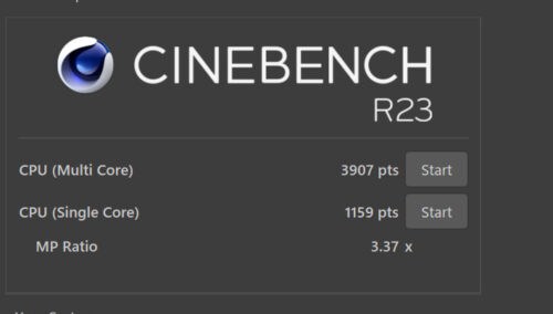 Cinebench R23の結果