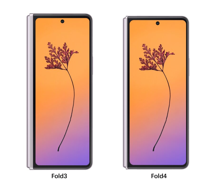 Galaxy Z Fold4とGalaxy Z Fold3のカバー画面のサイズ比較