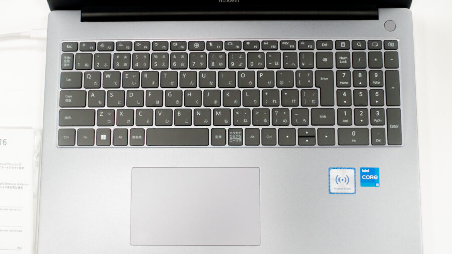 MateBook D16のキーボード